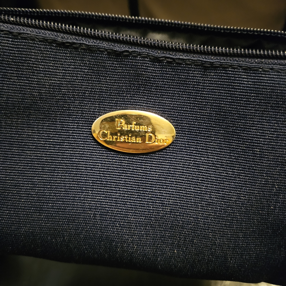 Dior Navy Toiletry Bag with Gold Accent